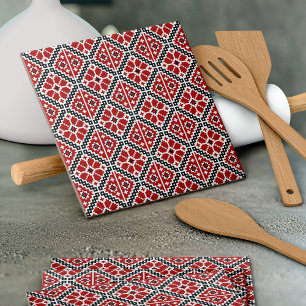 Azulejo Bordado étnico eslavo, tradicional balcánico