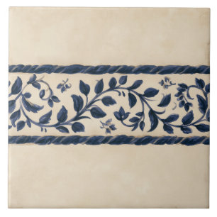 Azulejo Borde de cabaña botánica índigo