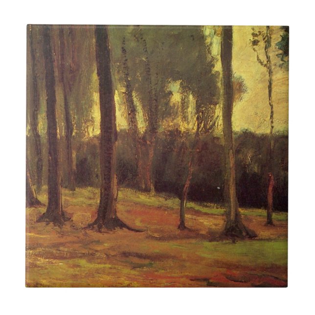 Azulejo Borde de un bosque de Vincent van Gogh (Frente)