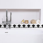 Azulejo Borde geométrico 04 de la Moda blanca Art Deco<br><div class="desc">Crisp color blanco y negro elegante estilo art deco simple moda elemento ventilador geométrico adorno de cerámica de borde decorativo. Diseño elegante,  perfecto para una decoración moderna o de estilo Art Déco.</div>