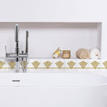 Azulejo Borde geométrico Art Deco Faux Gold Moda blanca 04<br><div class="desc">Faux oro y blanco art deco estilo moda simple elemento de ventilador geométrico adornado con baldosas cerámicas de borde decorativo. El oro de este diseño es de color beige plano y no es de color oro ni de Relieve metalizado. Diseño elegante, perfecto para una decoración moderna o de estilo Art...</div>