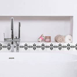 Azulejo Borde Geométrico Simple Blanco Blanco Blanco Art D