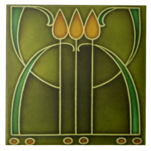 Azulejo - Borde Tres Tulipanes Art Nouveau