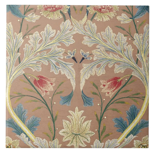 Azulejo Bordería floral de William Morris 1875 (Frente)