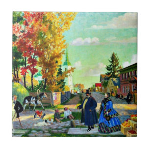 Azulejo Boris Kustodiev: Pintura de las festividades de ot