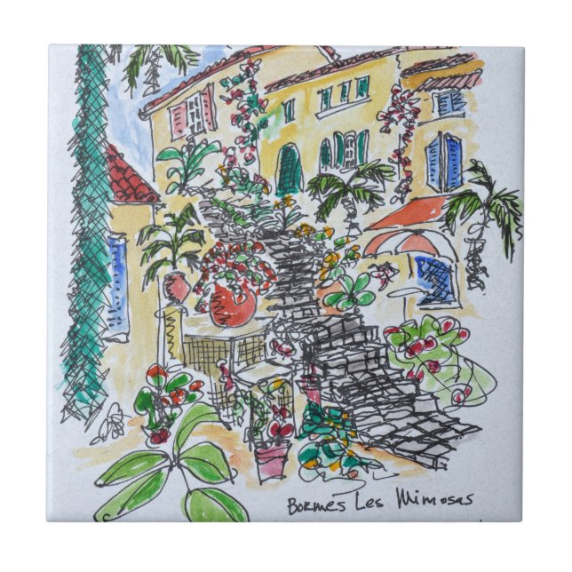 Azulejo Bormes-les-Mimosas | Provenza-Alpes-Costa Azul (Frente)