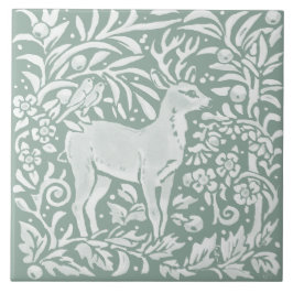 Azulejo Bosque de bosque de bosques Sage Green Deer Willia