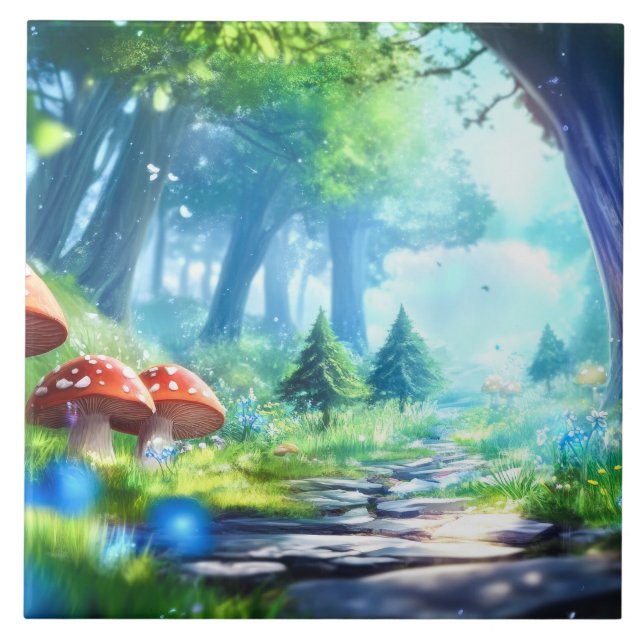 Azulejo Bosque de hongos (Frente)