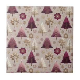 Azulejo Bosque de invierno elegante patrón de Navidad (7)