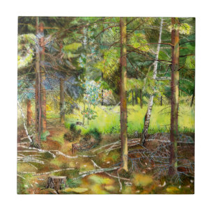 Azulejo Bosque de pinos