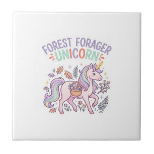 Azulejo Bosque de Unicornios Forrajero Diseño Gráfico de U