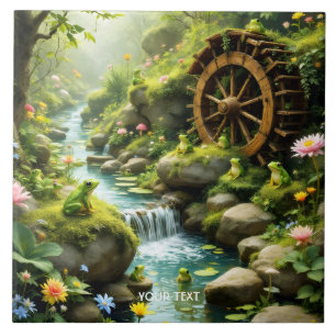 Azulejo Bosque del río Fantasy Cute Frog