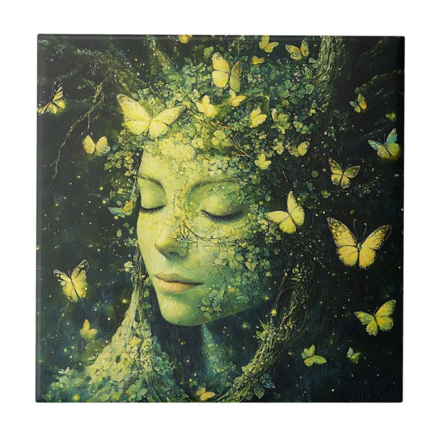 Azulejo Bosque Encantado de la Diosa Mariposa (3) (Frente)