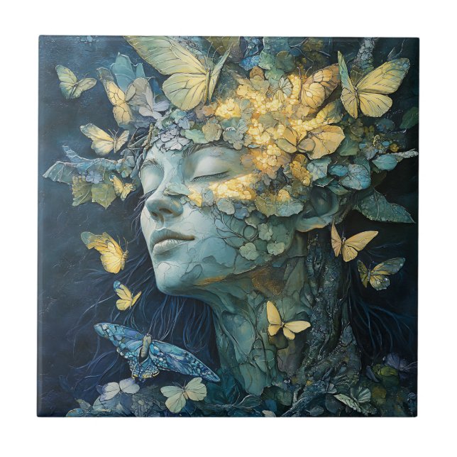Azulejo Bosque Encantado de la Diosa Mariposa (4) (Frente)