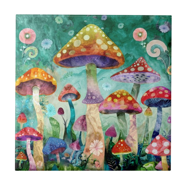 Azulejo Bosque Mágico Mushroom (Frente)