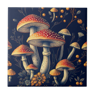Azulejo Bosque Oscuro de Amanita Muscaria