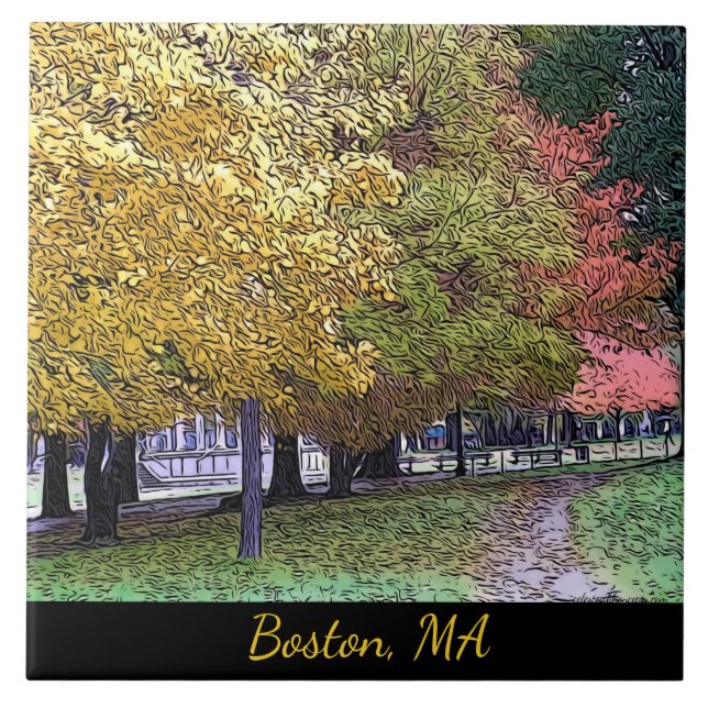 Azulejo Boston, Massachusetts Fall Foliage (Frente)
