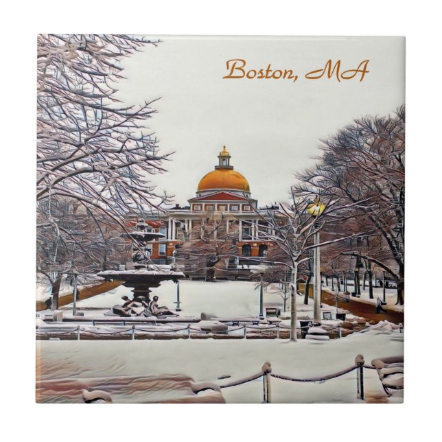 Azulejo Boston State House en invierno (Frente)