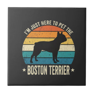 Azulejo Boston Terrier Gráfico Retro Amante Perros_1