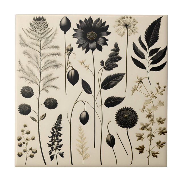 Azulejo Botánica floral inagotable (Frente)