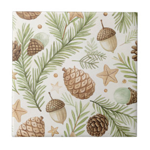 Azulejo Botánicas de Invierno y Copos de Nieve - Fiesta Rú