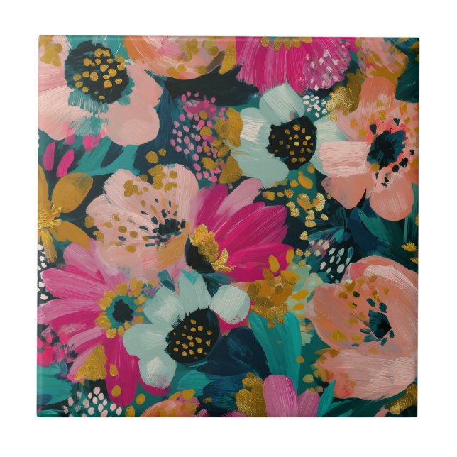 Azulejo Botánico Floral  (Frente)