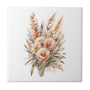 Azulejo Botánicos de hierba de Pampas Boho para cocina y b