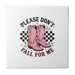 Azulejo Botas de Vaquero Antiguas Por Favor No Te Enamores
