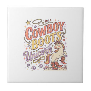 Azulejo Botas de vaquero de unicornio Unicornio Caprichoso