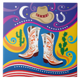 Azulejo Botas de Vaquero y Estrellas del Desierto