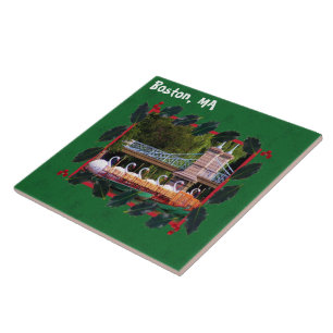 Azulejo Bote Swan de Boston - Felices Fiestas