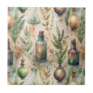 Azulejo Botellas Botánicas de Cottagecore Farmacéutico