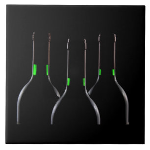 Azulejo Botellas de vino Tile de cerámica negra
