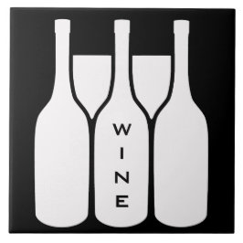 Azulejo Botellas de vino y gafas Diseño Tile cerámico