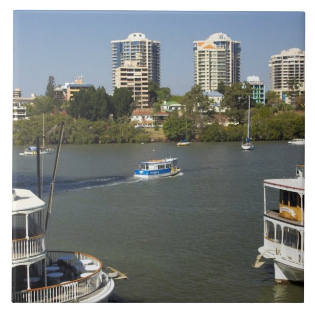 Azulejo Botes de vapor, río Brisbane, Brisbane, (Frente)