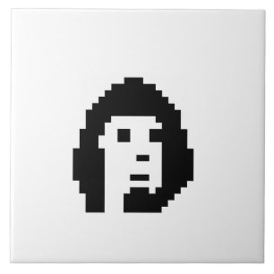 Azulejo botón de clave criptotroncal blanca negra #1