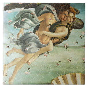 Azulejo Botticelli "El nacimiento de Venus - Céfiro y Clor