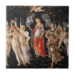 Azulejo Botticelli Primavera Tile<br><div class="desc">Baldosa Botticelli Primavera. Pintura de aceite en el panel de 1482. Sandro Botticelli fue uno de los grandes artistas del Renacimiento temprano, famoso por sus exuberantes figuras y el vibrante uso del color. Primavera es una de sus pinturas más famosas y queridas, en la que se ve la personificación de...</div>