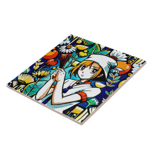 Azulejo Bouquet Ceramic Tile