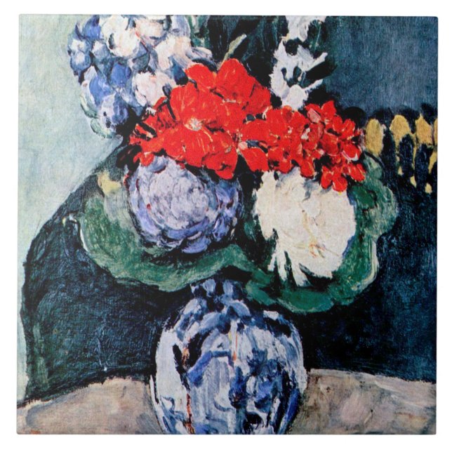 Azulejo Bouquet con Pequeño Delft, Paul Cezanne (Frente)
