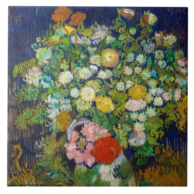 Azulejo Bouquet de flores en una vara, Van Gogh (Frente)