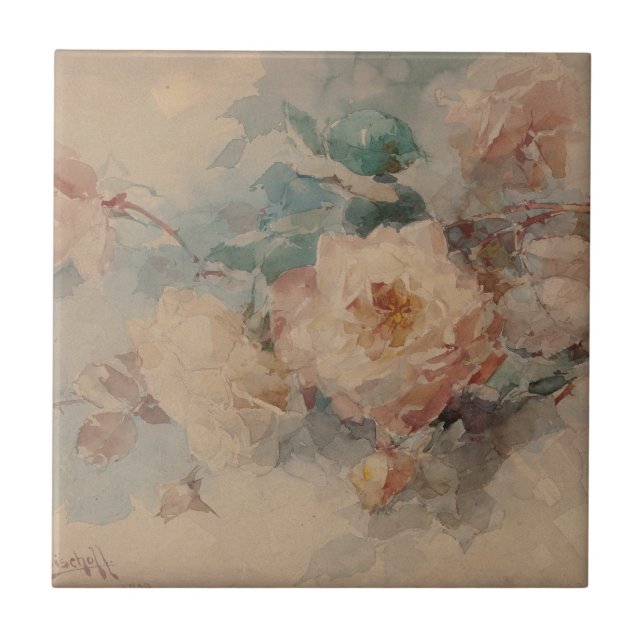 Azulejo Bouquet de Rosas - Franz Bischoff (Frente)