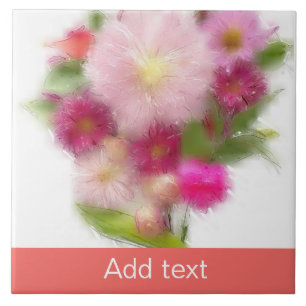 Azulejo Bouquet floral rosa