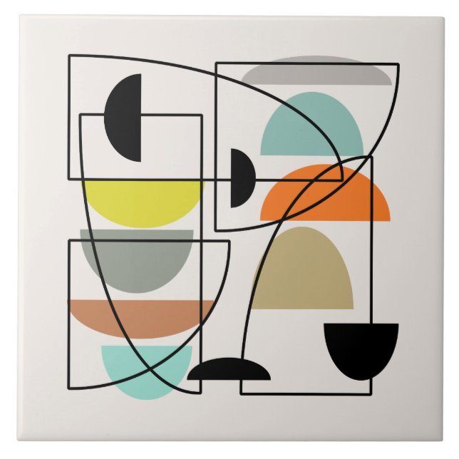 Azulejo 'Bowls' modernos de mediados del siglo (Frente)