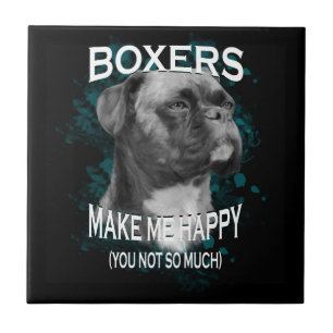 Azulejo Boxer Dog Animal Aovers Art Textos