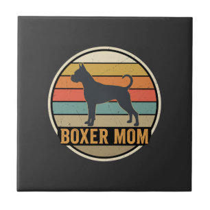 Azulejo Boxer Mamá Retro Atardecer Perro