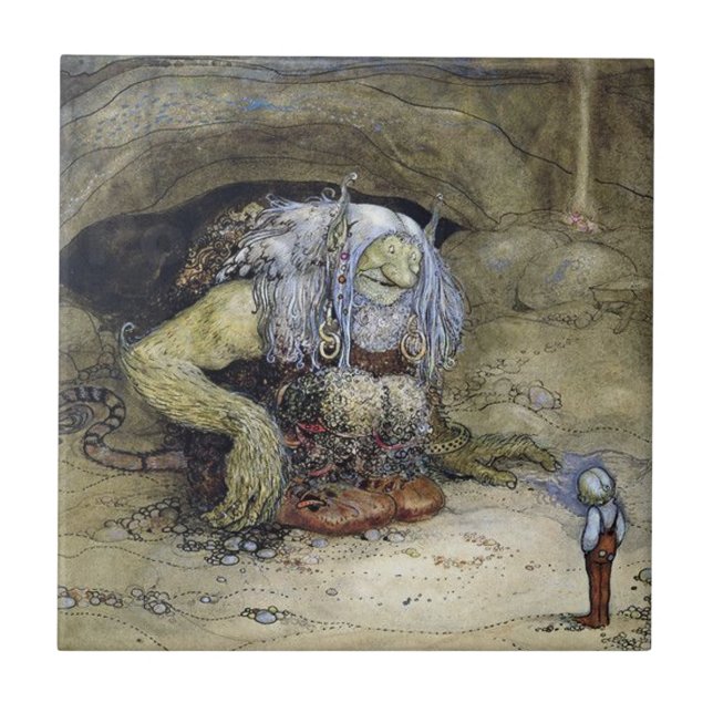 Azulejo "Boy with Troll" por John Bauer (Frente)