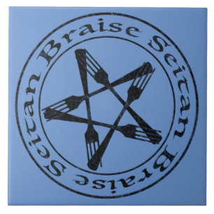 Azulejo Braise Seitan Vegan Pentagram (versión oscura)