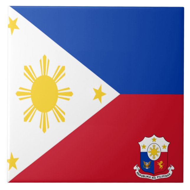Azulejo Brazos de bandera de Filipinas (Frente)