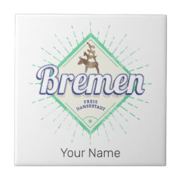 Azulejo Bremen City Alemania Ciudad Retro Ciudad Música Vi
